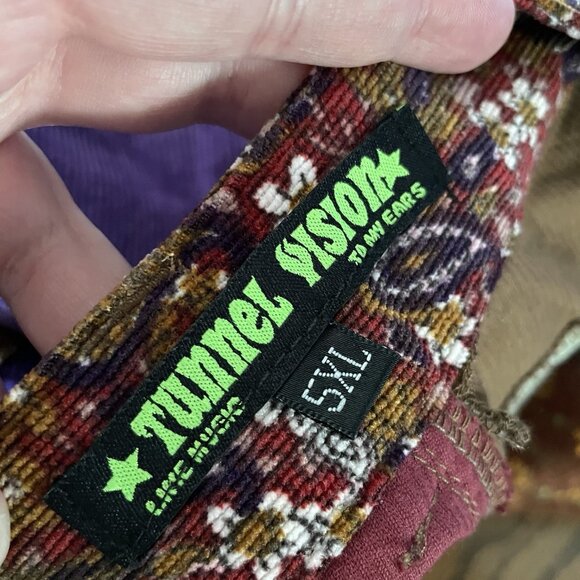 Tunnel Vision Womn 5XL Patchwork Corduroy Y2K 90s Retro 70s High-Rise Flare Pant - Picture 12 of 12